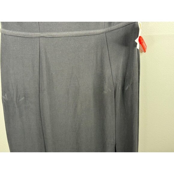 Mac Duggal 25846 Jersey Plunge V-neck Black Gown Dress High Slit Size 4 NWT - Picture 8 of 9